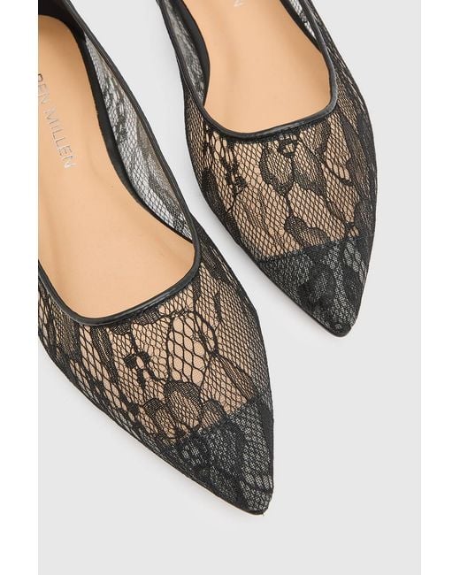 Karen Millen White Lace Ballet Flat Shoe
