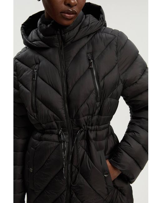 Karen Millen Black Lightweight Knee Length Packable Coat