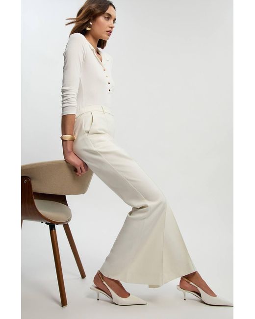 Karen Millen Natural Polished Tailored Bootcut Trouser