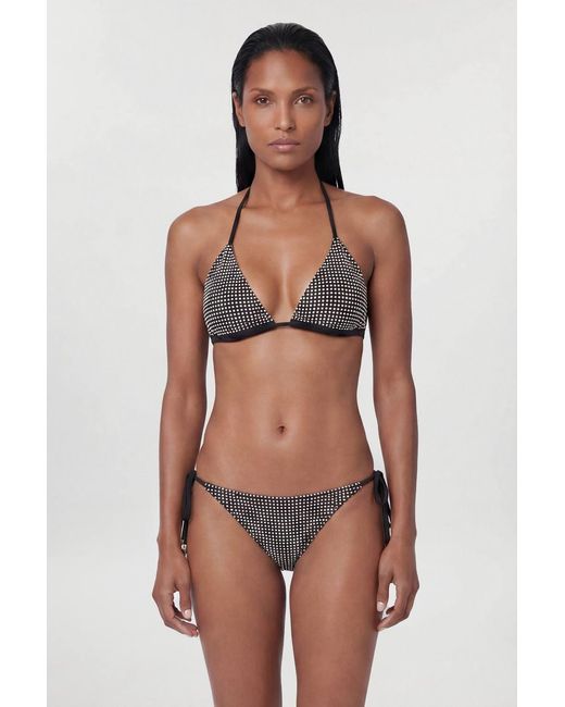 Karen Millen Black Studded Tie Up Bikini Bottoms