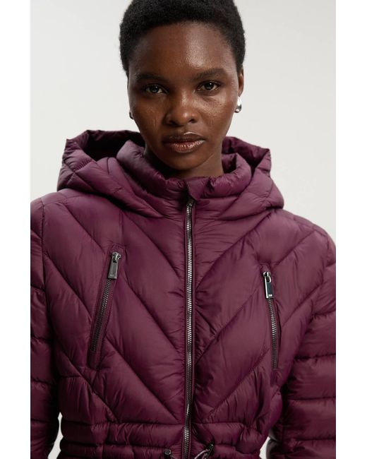 Karen Millen Purple Real Down Packable Coat