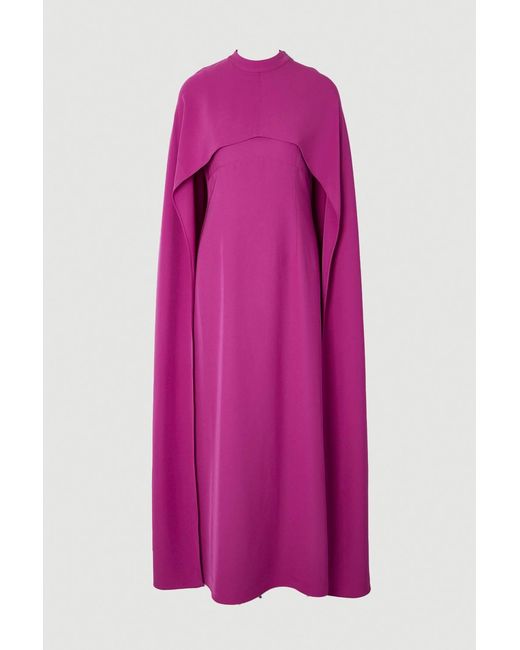 Karen Millen Purple Tailored Cape Detail Maxi Dress