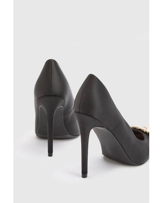 Karen Millen White Satin Stiletto Embellished Heeled Shoe