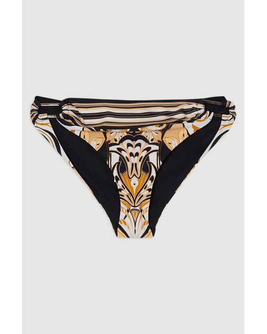 Karen Millen Brown Abstract Print Bikini Bottoms