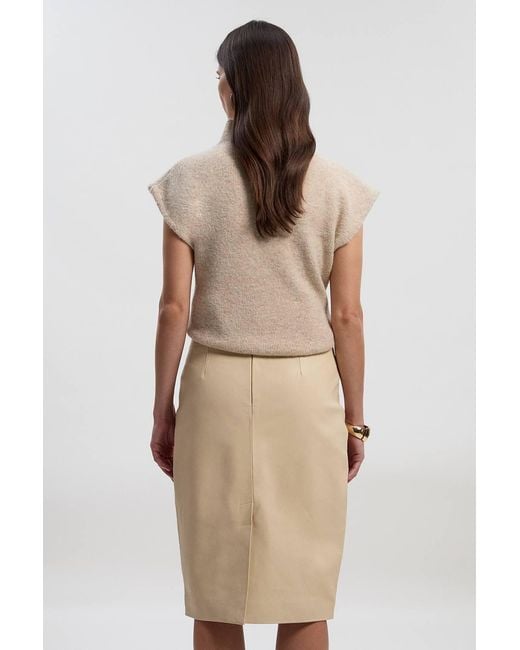 Karen Millen Natural Forever Leather Signature Pencil Skirt