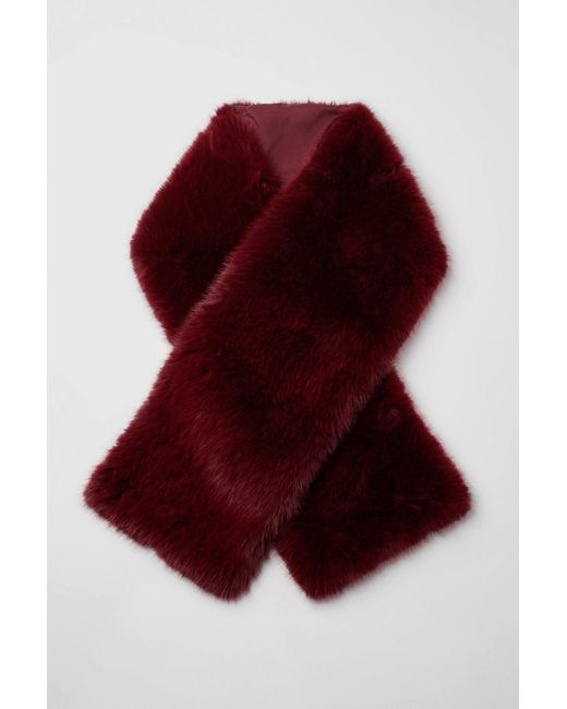 Karen Millen Red Faux Fur Scarf