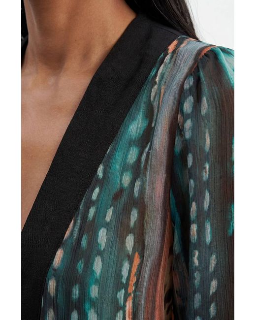 Karen Millen Multicolor Linear Animal Printed Beach Cover Up