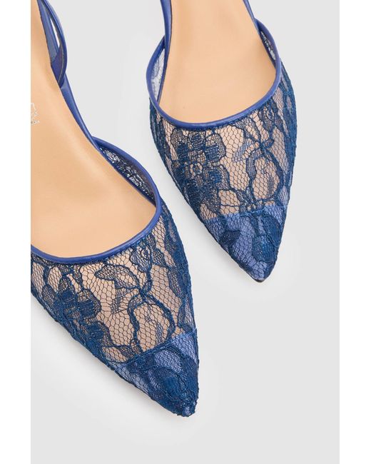 Karen Millen Blue Lace Court Heeled Shoe