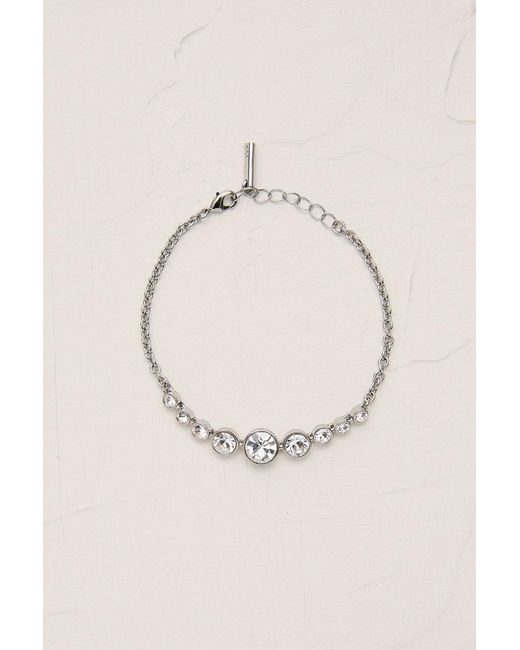 Karen Millen Natural Tone Crystal Flow Bracelet
