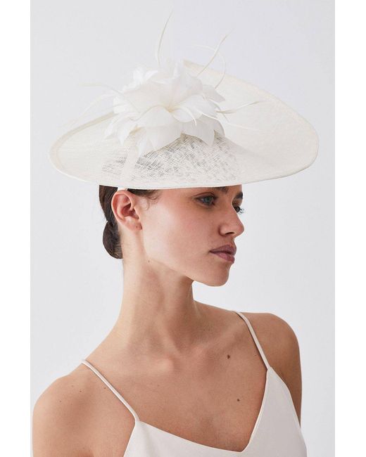 Karen Millen White Feather & Quill Disc Fascinator