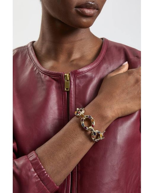 Karen Millen Red Crystal Chain Statement Bracelet