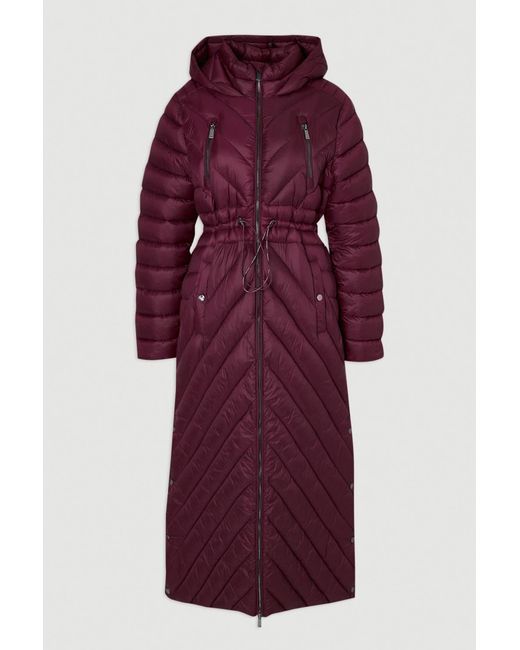 Karen Millen Purple Lightweight Packable Maxi Coat