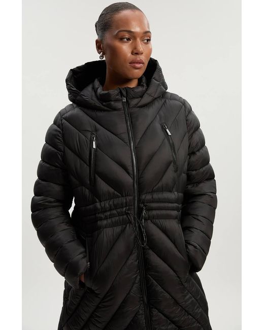 Karen Millen Black Plus Size Lightweight Packable Coat