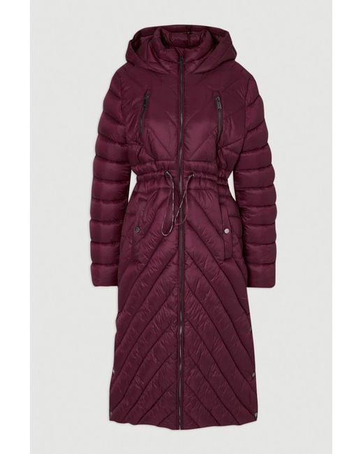 Karen Millen Red Lightweight Knee Length Packable Coat