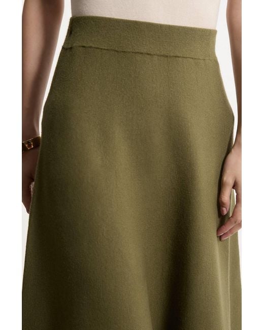 Karen Millen Green Viscose Blend Milano Knit Full Midi Skirt