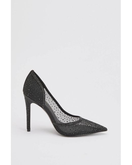 Karen Millen White Crystal Embellished Stiletto Heeled Shoe