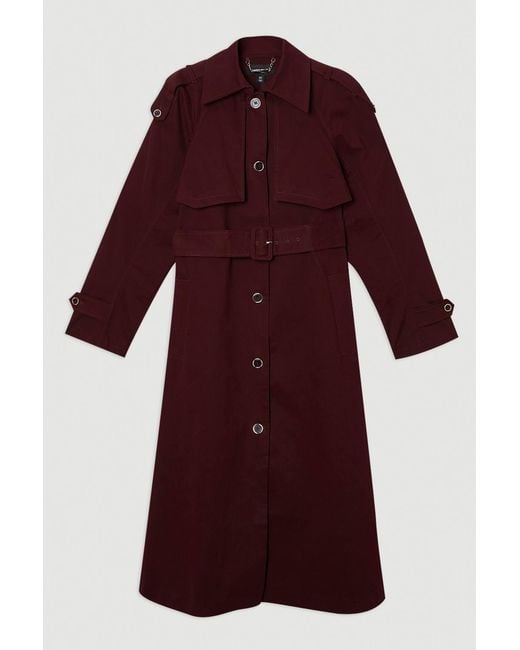 Karen Millen Red Pleated Back Trench Coat