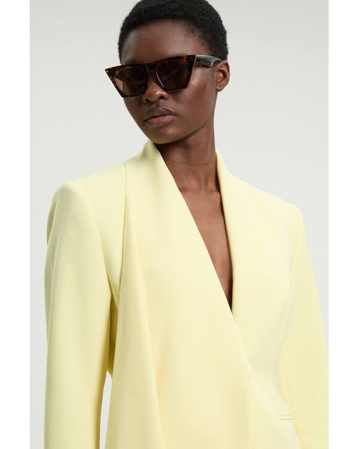 Karen Millen Yellow Soft Tailored Single Breasted Blazer
