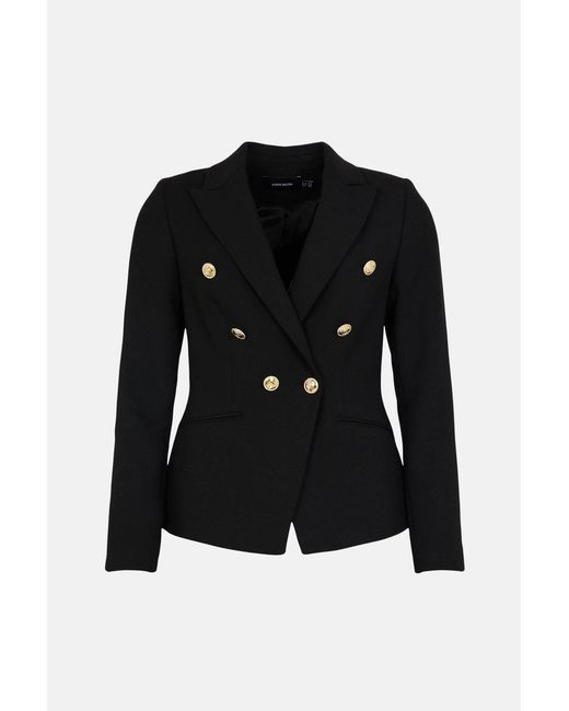 Karen Millen Blue Forever Tailored Button Military Blazer