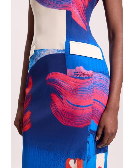 Karen Millen Polished Tailored Cowl Neck Sleeveless Midi Dress