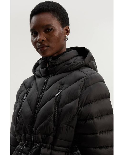Karen Millen Black Lightweight Knee Length Packable Coat