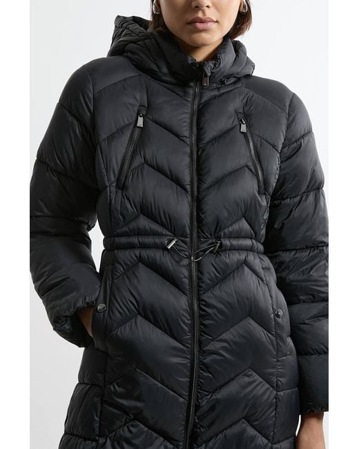 Karen Millen Black Lightweight Knee Length Packable Coat
