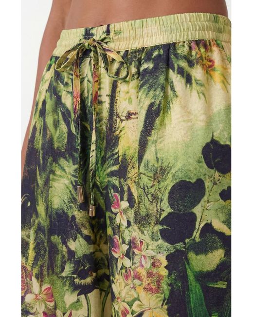 Karen Millen Green Beach Tropical Spun Viscose Cover Up Trouser