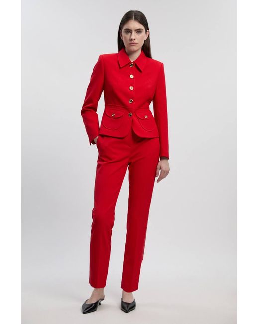 Karen Millen Textured Compact Stretch Tailored Jacket
