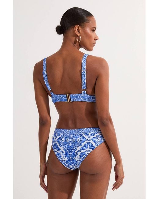 Karen Millen Blue Scarf Print Bikini Bottom