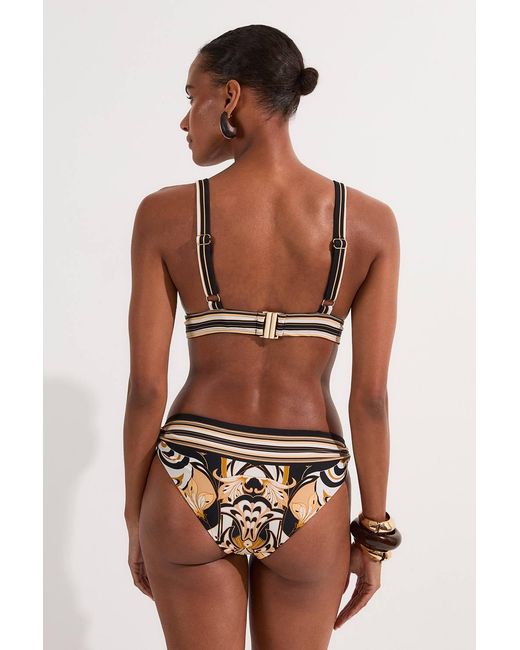 Karen Millen Brown Abstract Print Bikini Bottoms