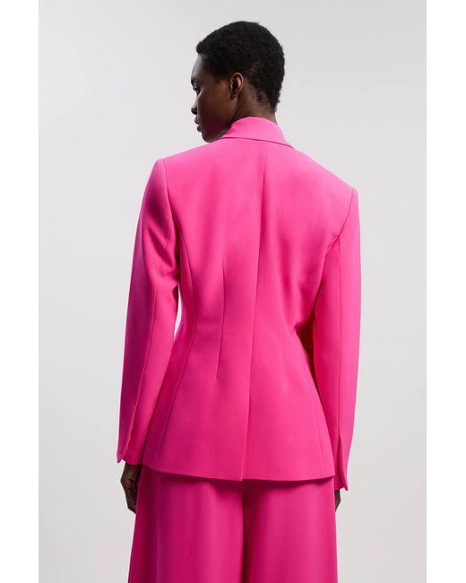 Karen Millen Pink Soft Tailored Single Breasted Blazer