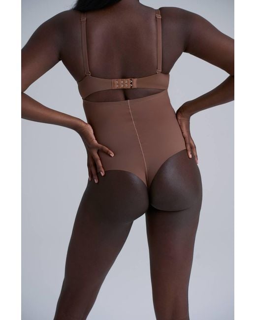 Karen Millen Brown Sculpting High Waist Thong