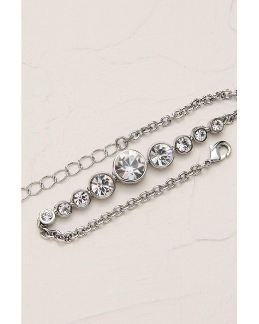 Karen Millen Natural Tone Crystal Flow Bracelet