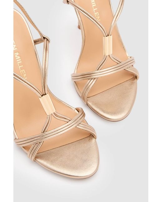 Karen Millen Pink Leather Strappy Heeled Sandal
