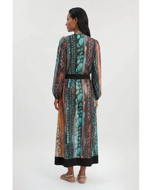 Karen Millen Multicolor Linear Animal Printed Beach Cover Up