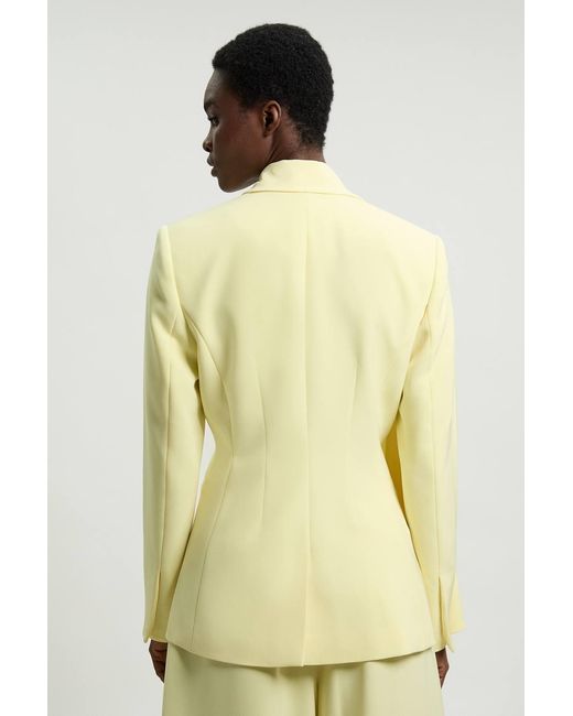 Karen Millen Yellow Soft Tailored Single Breasted Blazer