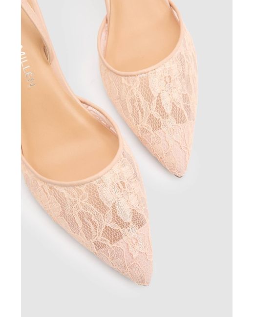 Karen Millen Pink Lace Court Heeled Shoe