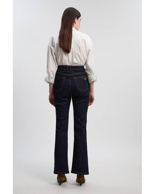 Karen Millen White Stretch Denim Pintuck Flare Jeans