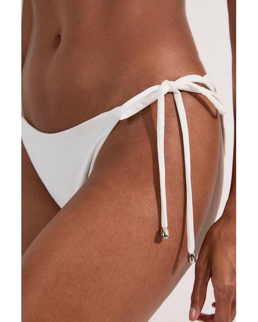 Karen Millen Brown Hardware Detail Tie Side Bikini Bottoms