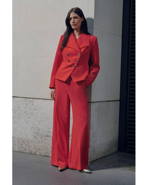 Karen Millen Soft Tailored Wide Leg Trouser