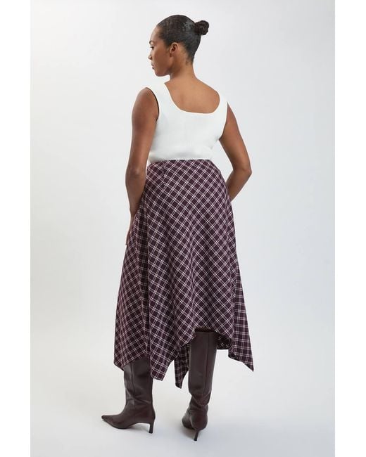 Karen Millen Plus Size Check Tailored Skirt