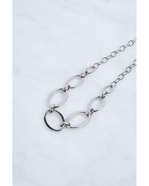 Karen Millen White Hand Set European Crystal Oversized Chain Necklace
