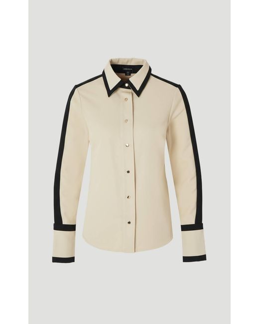Karen Millen Natural Twill Contrast Hardware Collared Woven Shirt