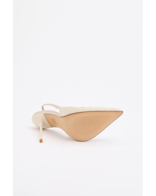 Karen Millen White Satin Slingback Heeled Shoe