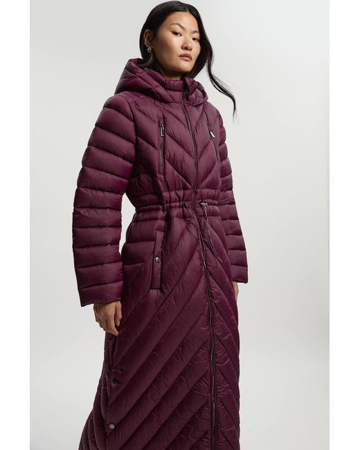 Karen Millen Purple Lightweight Packable Maxi Coat