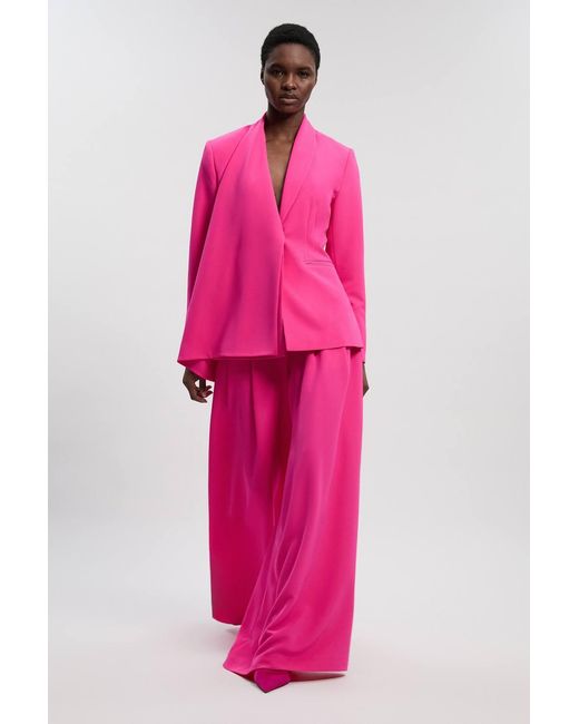 Karen Millen Pink Soft Tailored Single Breasted Blazer