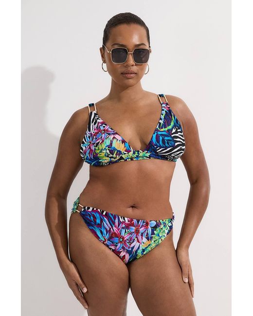 Karen Millen Multicolor Plus Size Tropical Floral Bikini Bottoms
