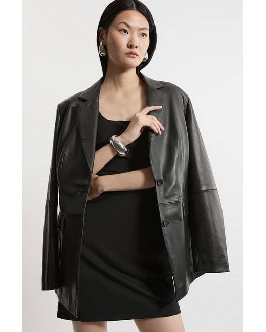 Karen Millen Black Stretch Cotton Jersey Strappy Mini Dress