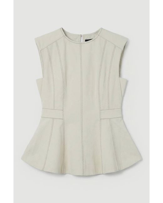 Karen Millen Blue Figure Form Bandage Button Through Pencil Midi Dress