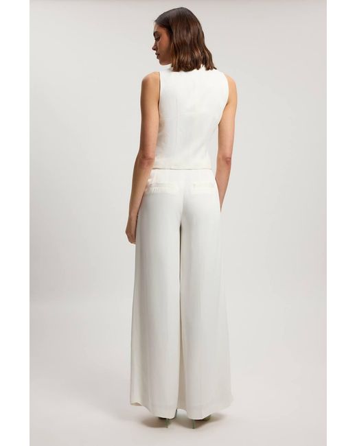 Karen Millen Gray Petite Tailored Satin Kick Flare Trouser